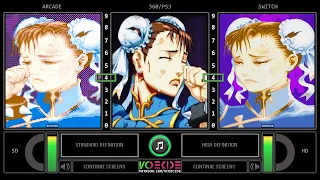 Continue Screens Comparison of Super Street Fighter II (SD vs HD Remix vs Ultra)  Side by Side