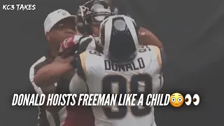 Aaron Donald Picks Up Devonta Freeman in Fight