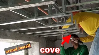 pano mag install Ng metal furring sa kisame na may cove?