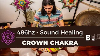 486hz Crystal Singing Bowl | Crown Chakra Tuning Sound Bath | Meditation | Sound Healing Therapy