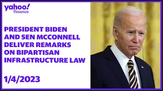 President Biden and Sen McConnell deliver remarks on bipartisan infrastructure law