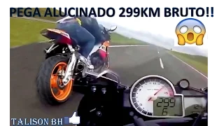 PEGA ALUCINANTE A 299 KM BMW S1000RR VS REPSOL CBR1000RR