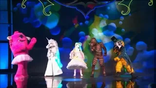 The masked singer - Monster, Eenhoorn, Hond, Neushoorn & Papegaai met "Coming home"