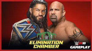 SPEAR VS SPEAR - Roman Reigns vs Goldberg - Elimination Chamber 2022 - WWE 2K19 Gameplay