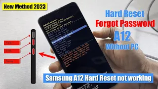 Samsung A12 Hard Reset, Pin Lock Remove Without Pc | Method 2024
