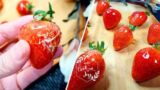 Strawberry  Tanghulu Candied Recipe : 딸기 사탕 탕후루 만들기 • Jesse Choi ASMR