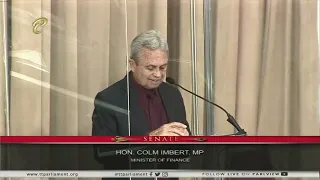 The Hon. Colm Imbert, Minister of Finance in the Senate on May 20th, 2022.