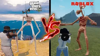 GTA 5 SIREN HEAD VS ROBLOX SIREN HEAD - WHO IS BEST??