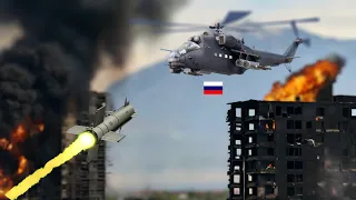 Mi-24 Goes Down: Final Moments of the Russian Most Advanced Attack Helicopter | FIM missile vs Mi-8