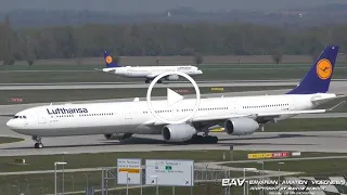 Airbus A340-600 - Lufthansa D-AIHZ - takeoff at Munich Airport