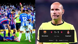 [Reactions] Jordi Alba Red Card vs Espanyol | Mateu Lahoz 14 Bookings | Barcelona vs Espanyol 1-1 |