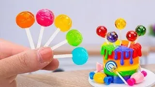 Tasty Fruits Lollipop Candy _ Coolest Miniature Rainbow Ice Cream Recipe _ Mini Cakes Making