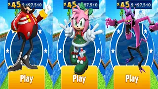 Sonic Dash - Jingle Belle Amy Unlocked vs All Boss Battle Zazz Eggman - All Characters Fully Upgrade