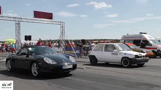 Porsche Boxster S 986 vs Renault Clio WHO WINS?! Drag race 1/8 mile 🚦🚗💥 4K UHD