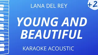 Young And Beautiful - Lana Del Rey (Karaoke Acoustic Piano) Higher Key