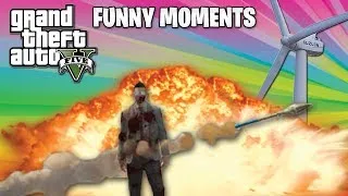 GTA 5 Funny Moments! - Windmill Battles, Rocket Dodging, Invincible Falling