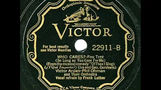 1932 HITS ARCHIVE: Who Cares? - Arden-Ohman Orchestra (Frank Luther, vocal)