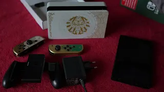 Unboxing ASMR Nintendo Switch OLED Zelda Edition Tears of the Kingdom Collector's Bundle 4k 50FPS