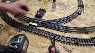 QUICK REPAIR OF MY LIONEL O22 NONDERAILING TRACK SWITCH ON MY AUTOMATIC SWITCH LOOPS TEST TRACK