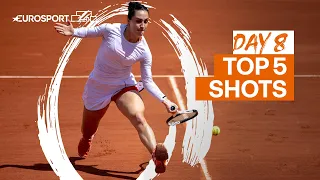 Top 5 shots - Day 8 | 2022 Roland Garros - Highlights | Tennis | Eurosport