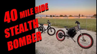 40 mile range test on Stealth Bomber electric motorbike 72v 40ah battery