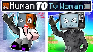 From Human To TV WOMAN in Minecraft!