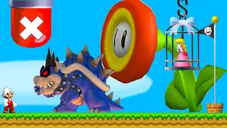 What happens if Mario fights Dark Bowser & Giga Fire Flower in World 1-1?