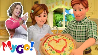 Pizza Song | CoComelon Nursery Rhymes & Kids Songs | MyGo! Sign Language For Kids