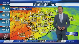 Warmer temperatures with breezy south winds