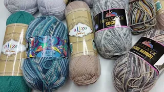 Пряжа в триостарты Октябрь'22 планы на процессы из пряжи Alize artisan, Opal, Камтекс шелкопряд