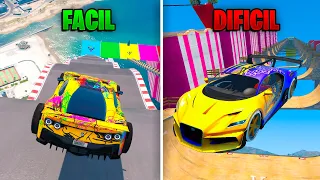 MEGA RAMPA FÁCIL vs DIFICIL EN LA MISMA CARRERA!! - GTA 5 ONLINE