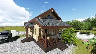 Проект деревянного дачного домика 73м2
