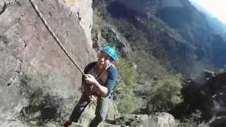 Climbing Belougery spire in the Warrumbungles