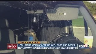 Teens accused of throwing eggs, rocks off overpass