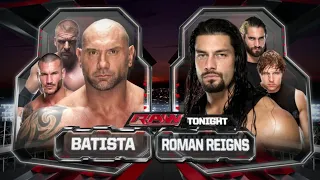 Roman Reigns Vs Batista - WWE Raw 12/05/2014 (En Español)