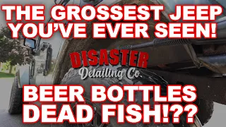 DETAILING The Most Disgusting Jeep You'll Ever See!! | FOOD AND BEER BOTTLES!!! GROSS!!