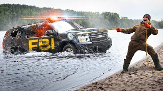 Found a Sunk FBI Vehicle While Magnet Fishing! FEDS INVOLVED