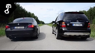 BMW 535d e60 vs Mercedes ML 420 CDI w164 Drag; zhmuraTV