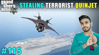 STEALING QUINJET FROM TERRORIST'S AIRCRAFT CARRIER | GTA V GAMEPLAY | TECHNO GAMERZ