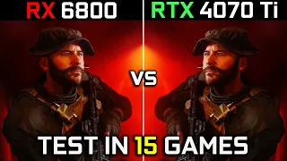 RX 6800 vs RTX 4070 Ti | Test in 15 Games | 1440p | Performance Battle! 🔥 | 2023