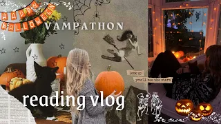 🎃 Halloween reading vlog | pumpkin carving, stormy weather & cozy vibes | Vampathon day 7.