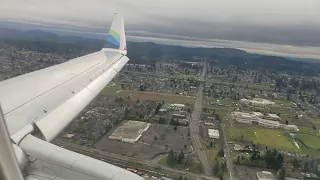 Feb 21 2021 landing at PDX with strong winds - Alaska Air Embraer 175