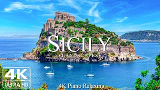 FLYING OVER Sicily 4K UHD - Relaxing Music Along With Beautiful Nature Videos - 4K Video HD