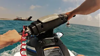 Jet Skiing to abandoned ship in Cyprus