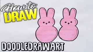 How to Draw Easter Rabbit Peeps  Step by Step