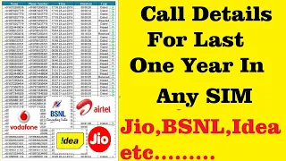 How To Get  Last One Year Call History Details  In Any Android Mobile - 2019
