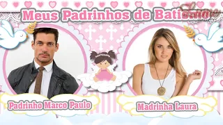 CONVITE ANIMADO VIRTUAL BATIZADO - MENINA - COM FOTOS DOS PAIS E PADRINHOS