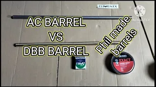 😱😱😱😱😱😱AC BARREL VS DBB BARREL, PHIL MADE PCP AIRGUN BARRELS cal 22 12grooves