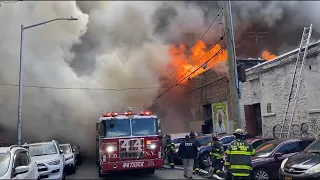 Raw video: 5-alarm NYC fire may have been started by lithium battery