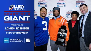 Sterling Shepard Presents Heart of a Giant Award to London Robinson of St. Peter's Prep